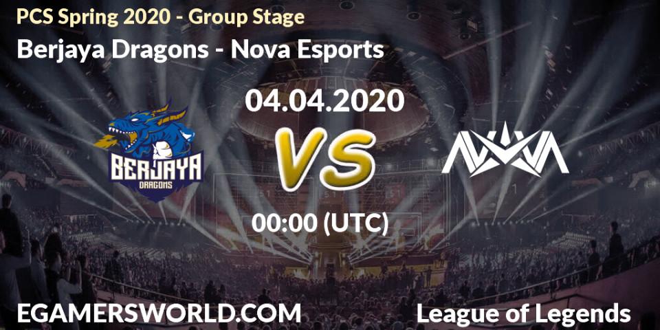 Prognose für das Spiel Berjaya Dragons VS Nova Esports. 04.04.2020 at 10:00. LoL - PCS Spring 2020 - Group Stage