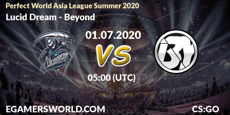 Prognose für das Spiel Lucid Dream VS Beyond. 01.07.20. CS2 (CS:GO) - Perfect World Asia League Summer 2020