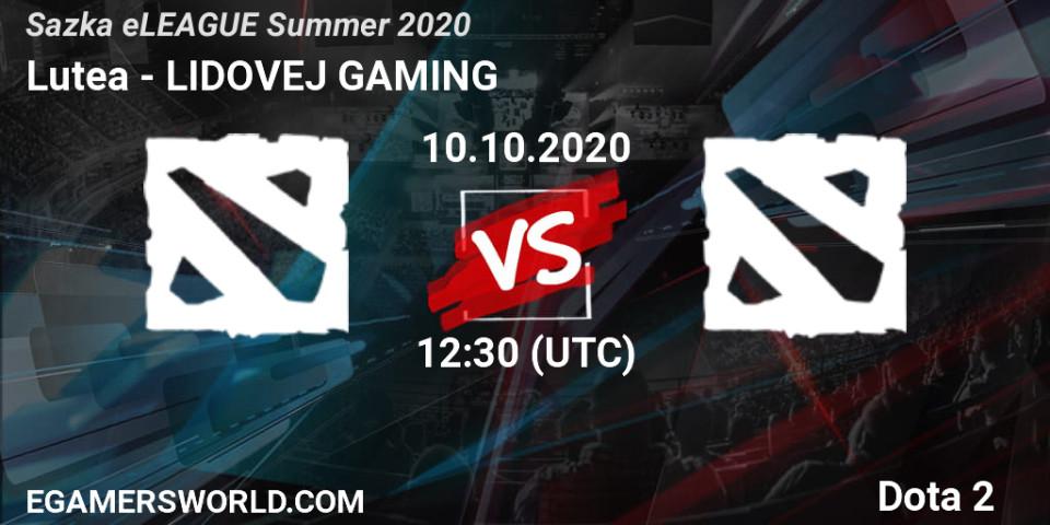 Prognose für das Spiel Lutea VS LIDOVEJ GAMING. 10.10.2020 at 12:01. Dota 2 - Sazka eLEAGUE Summer 2020