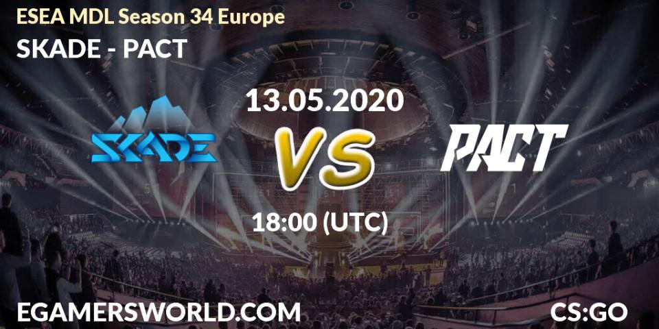 Prognose für das Spiel SKADE VS PACT. 13.05.20. CS2 (CS:GO) - ESEA MDL Season 34 Europe