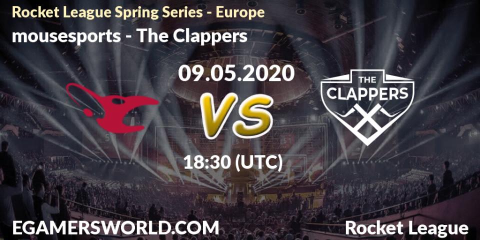 Prognose für das Spiel mousesports VS The Clappers. 09.05.20. Rocket League - Rocket League Spring Series - Europe