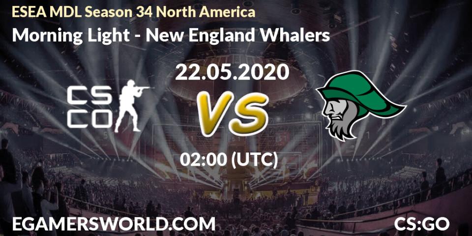 Prognose für das Spiel Morning Light VS New England Whalers. 22.05.2020 at 02:10. Counter-Strike (CS2) - ESEA MDL Season 34 North America