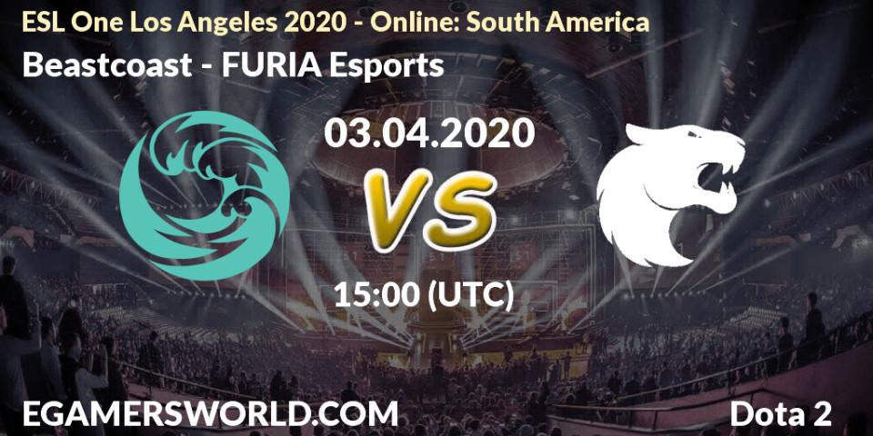 Prognose für das Spiel Beastcoast VS FURIA Esports. 03.04.20. Dota 2 - ESL One Los Angeles 2020 - Online: South America