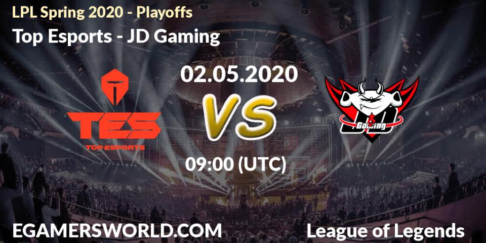Prognose für das Spiel Top Esports VS JD Gaming. 02.05.20. LoL - LPL Spring 2020 - Playoffs