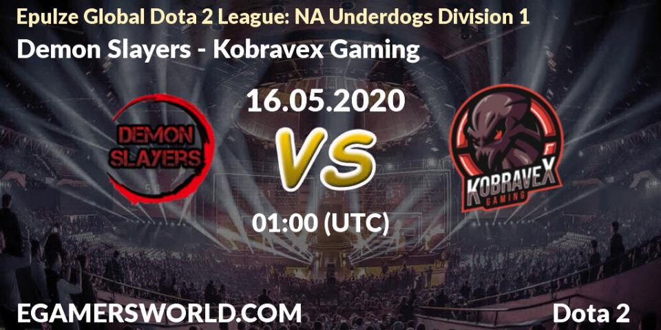 Prognose für das Spiel Demon Slayers VS Kobravex Gaming. 18.05.20. Dota 2 - Epulze Global Dota 2 League: NA Underdogs Division 1
