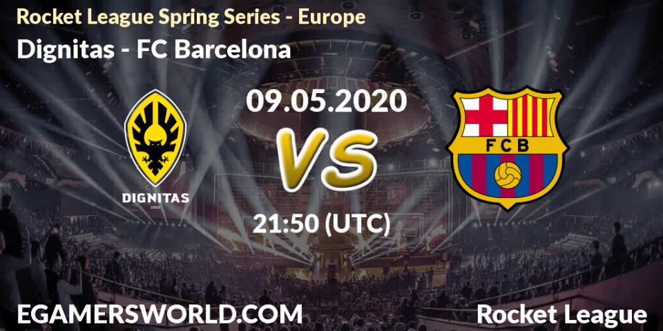 Prognose für das Spiel Dignitas VS FC Barcelona. 09.05.20. Rocket League - Rocket League Spring Series - Europe
