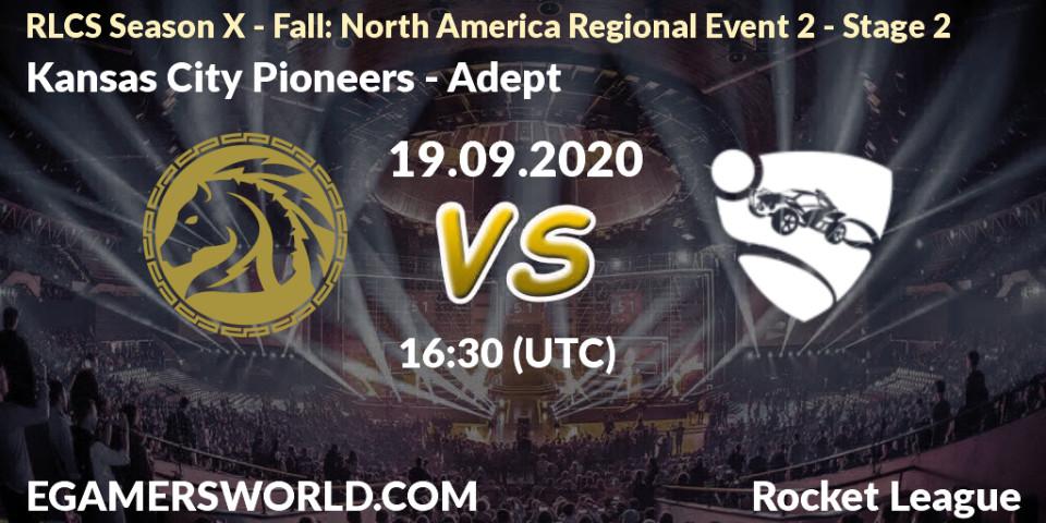 Prognose für das Spiel Kansas City Pioneers VS Adept. 19.09.2020 at 16:30. Rocket League - RLCS Season X - Fall: North America Regional Event 2 - Stage 2