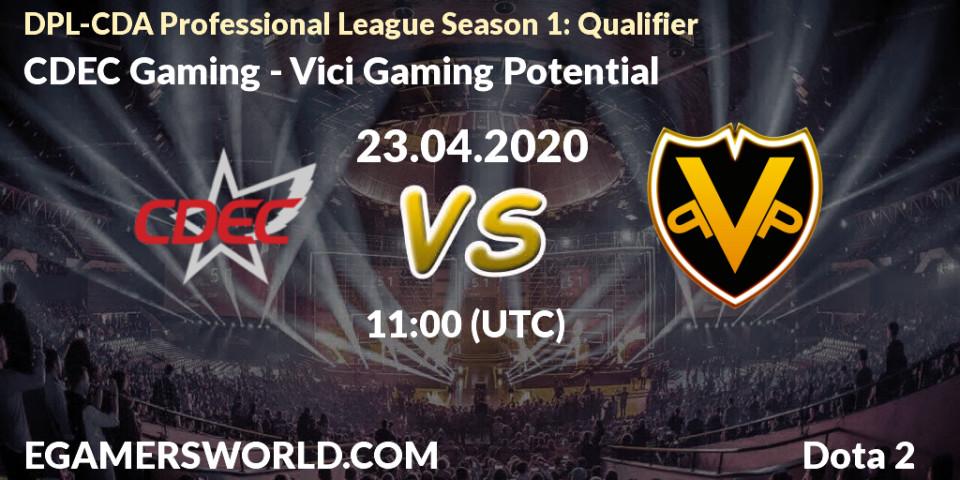 Prognose für das Spiel CDEC Gaming VS Vici Gaming Potential. 23.04.20. Dota 2 - DPL-CDA Professional League Season 1: Qualifier