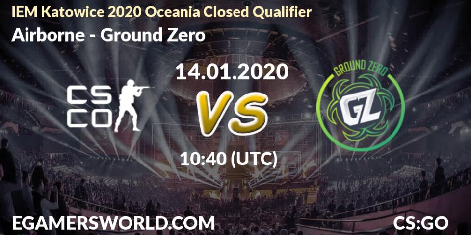 Prognose für das Spiel Airborne VS Ground Zero. 14.01.2020 at 10:45. Counter-Strike (CS2) - IEM Katowice 2020 Oceania Closed Qualifier