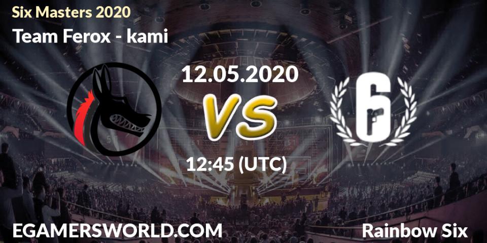 Prognose für das Spiel Team Ferox VS Ōkami. 12.05.2020 at 12:30. Rainbow Six - Six Masters 2020