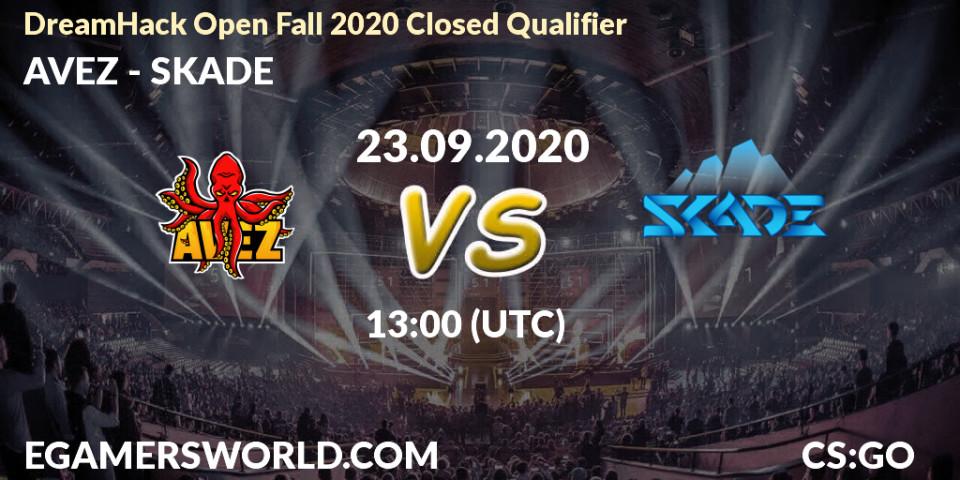 Prognose für das Spiel AVEZ VS SKADE. 23.09.2020 at 13:00. Counter-Strike (CS2) - DreamHack Open Fall 2020 Closed Qualifier
