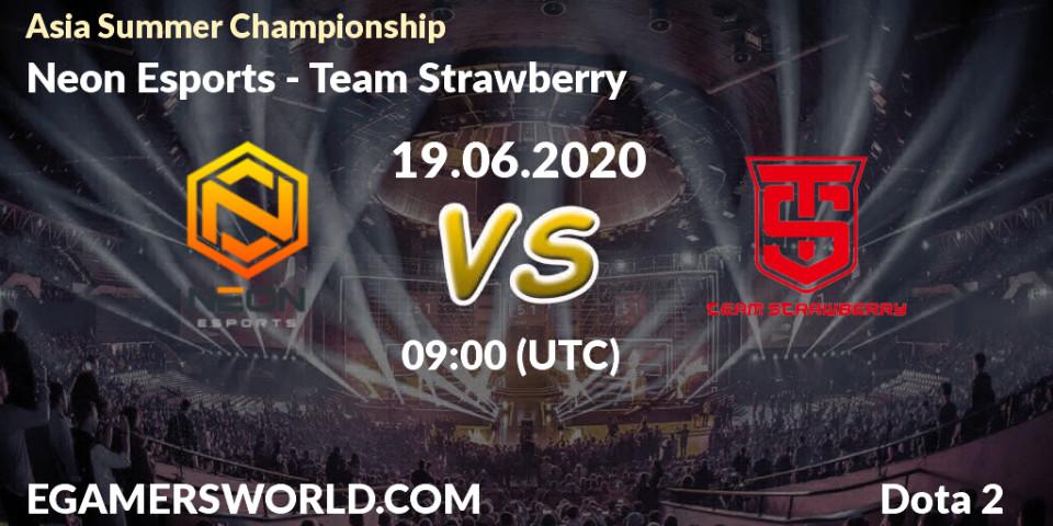 Prognose für das Spiel Neon Esports VS Team Strawberry. 19.06.20. Dota 2 - Asia Summer Championship