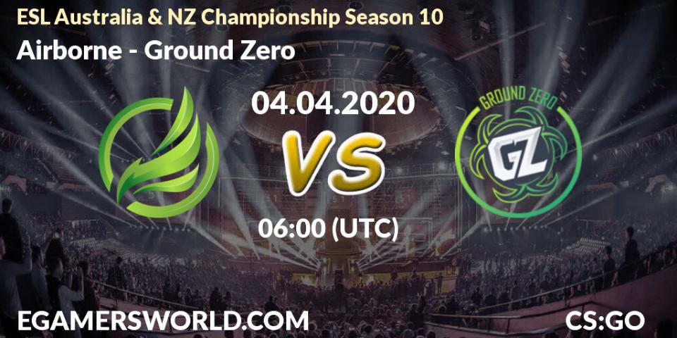 Prognose für das Spiel Airborne VS Ground Zero. 04.04.20. CS2 (CS:GO) - ESL Australia & NZ Championship Season 10