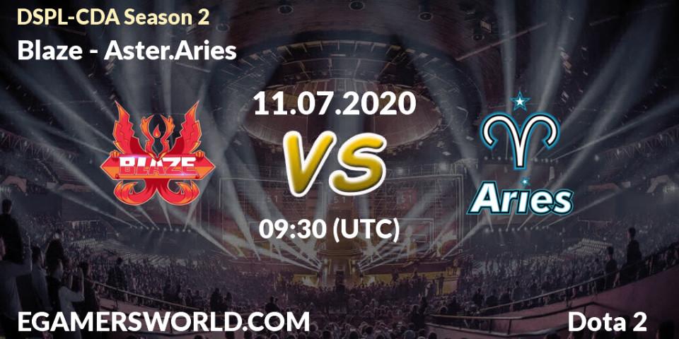 Prognose für das Spiel Blaze VS Aster.Aries. 11.07.2020 at 07:25. Dota 2 - Dota2 Secondary Professional League 2020 Season 2