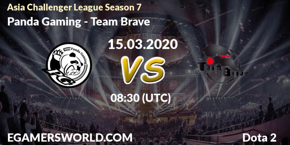Prognose für das Spiel Panda Gaming VS Team Brave. 15.03.2020 at 07:08. Dota 2 - Asia Challenger League Season 7