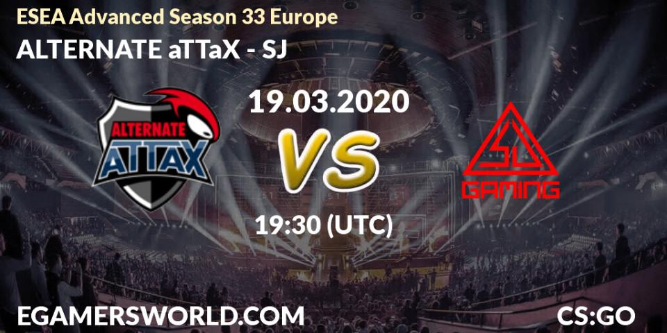 Prognose für das Spiel ALTERNATE aTTaX VS SJ. 19.03.2020 at 19:30. Counter-Strike (CS2) - ESEA Advanced Season 33 Europe
