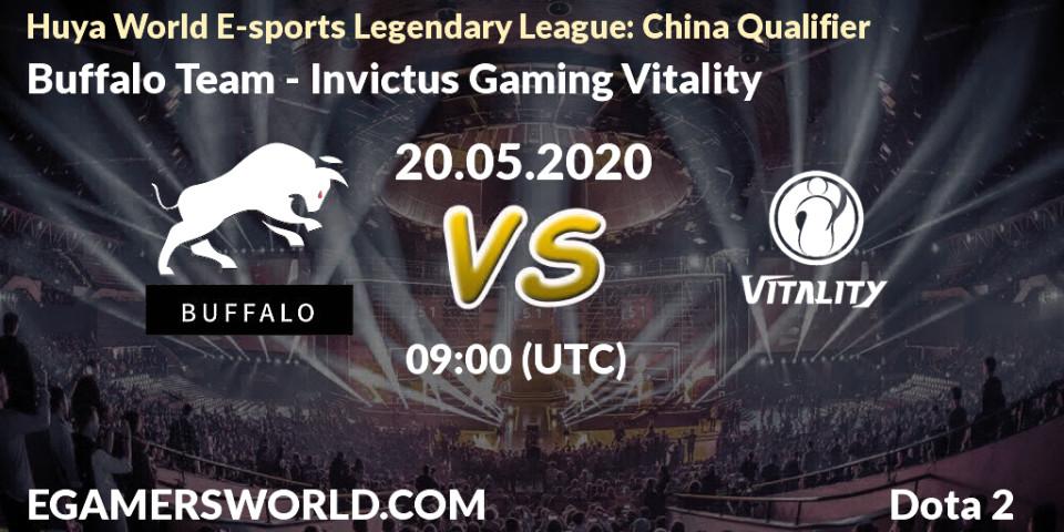 Prognose für das Spiel Buffalo Team VS Invictus Gaming Vitality. 20.05.20. Dota 2 - Huya World E-sports Legendary League: China Qualifier