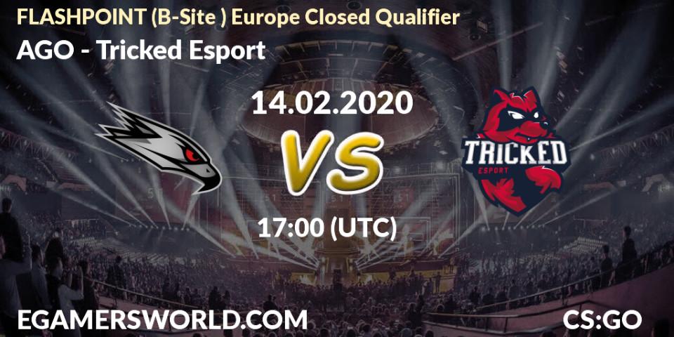 Prognose für das Spiel AGO VS Tricked Esport. 14.02.20. CS2 (CS:GO) - FLASHPOINT Europe Closed Qualifier