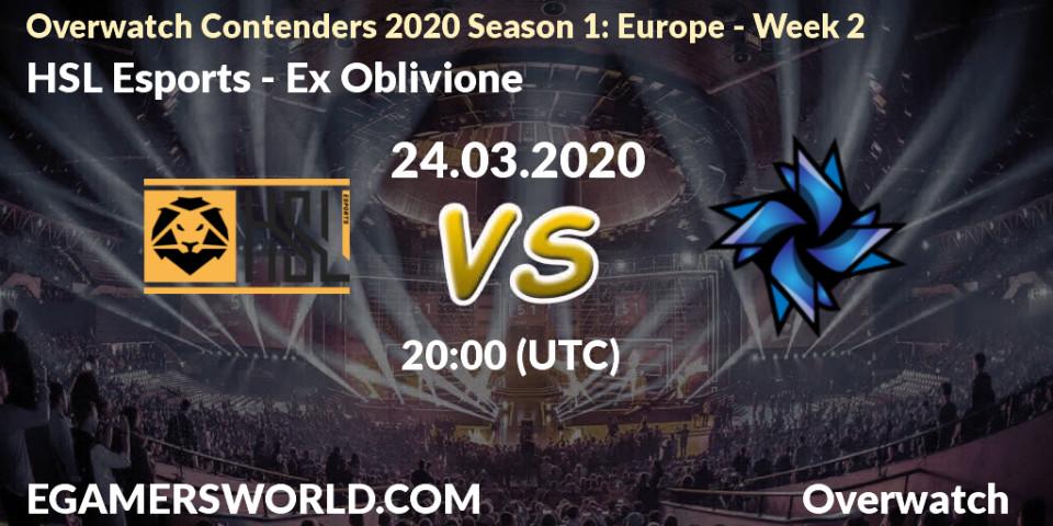Prognose für das Spiel HSL Esports VS Ex Oblivione. 24.03.20. Overwatch - Overwatch Contenders 2020 Season 1: Europe - Week 2