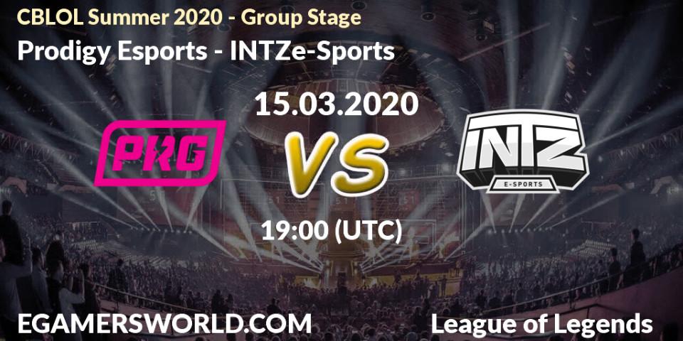 Prognose für das Spiel Prodigy Esports VS INTZ e-Sports. 15.03.20. LoL - CBLOL Summer 2020 - Group Stage