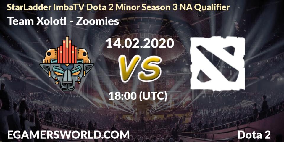Prognose für das Spiel Team Xolotl VS Zoomies. 14.02.20. Dota 2 - StarLadder ImbaTV Dota 2 Minor Season 3 NA Qualifier