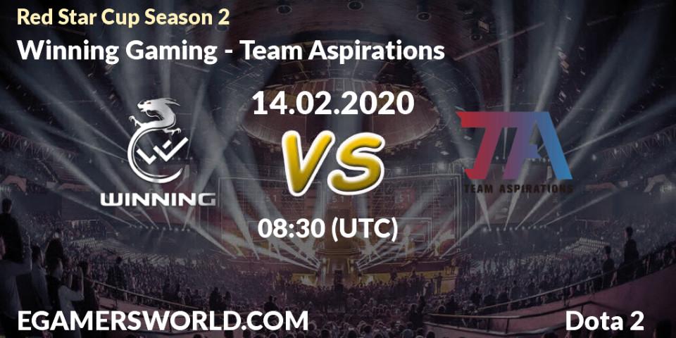 Prognose für das Spiel Winning Gaming VS Team Aspirations. 18.02.20. Dota 2 - Red Star Cup Season 3