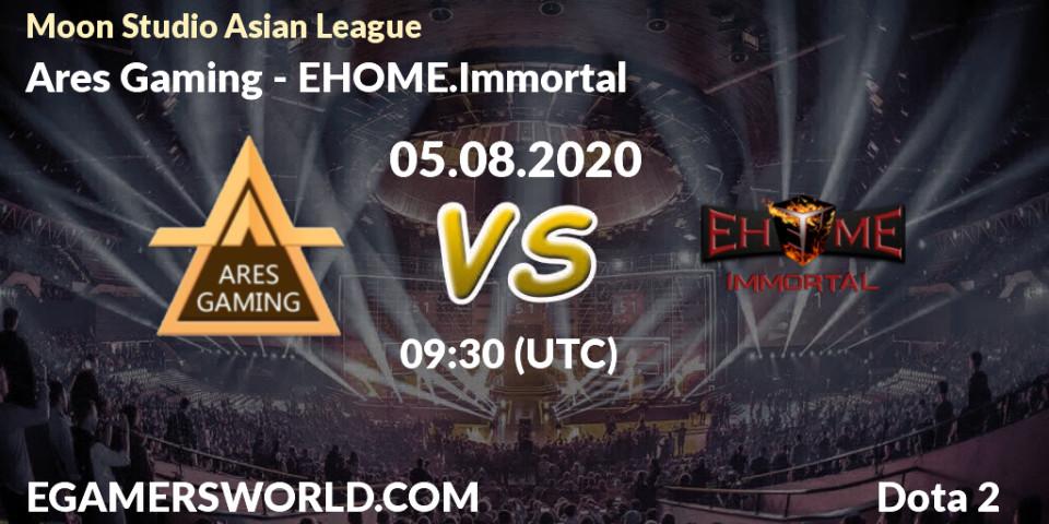 Prognose für das Spiel Ares Gaming VS EHOME.Immortal. 05.08.20. Dota 2 - Moon Studio Asian League