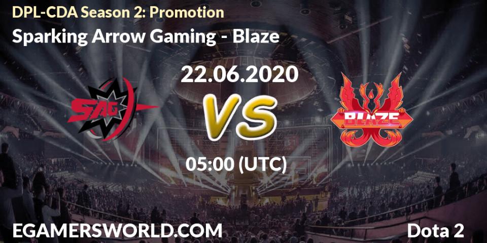Prognose für das Spiel Sparking Arrow Gaming VS Blaze. 22.06.20. Dota 2 - DPL-CDA Professional League Season 2: Promotion