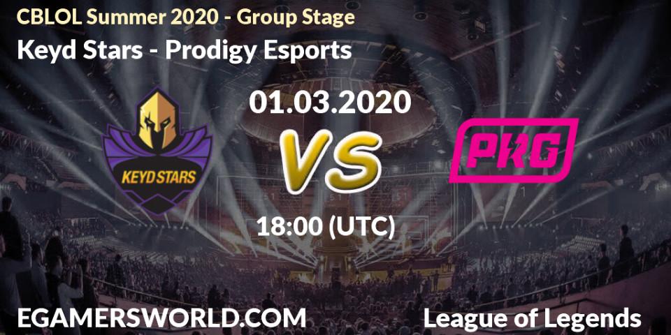 Prognose für das Spiel Keyd Stars VS Prodigy Esports. 01.03.20. LoL - CBLOL Summer 2020 - Group Stage