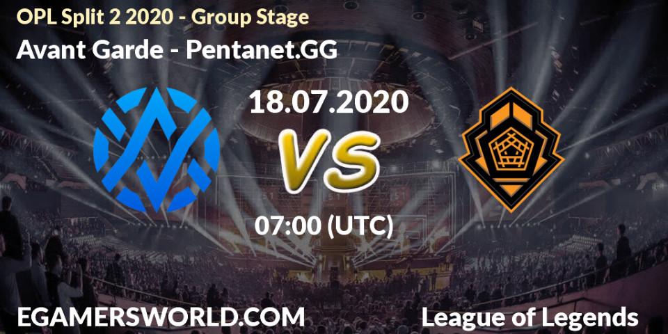 Prognose für das Spiel Avant Garde VS Pentanet.GG. 18.07.20. LoL - OPL Split 2 2020 - Group Stage