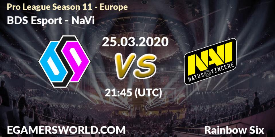 Prognose für das Spiel BDS Esport VS NaVi. 25.03.20. Rainbow Six - Pro League Season 11 - Europe