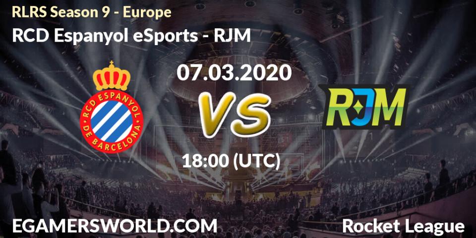 Prognose für das Spiel RCD Espanyol eSports VS RJM. 07.03.2020 at 18:00. Rocket League - RLRS Season 9 - Europe
