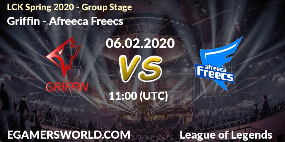 Prognose für das Spiel Griffin VS Afreeca Freecs. 06.02.20. LoL - LCK Spring 2020 - Group Stage