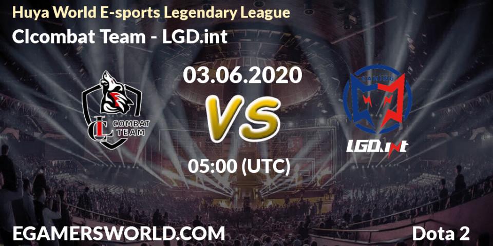 Prognose für das Spiel Clcombat Team VS LGD.int. 03.06.20. Dota 2 - Huya World E-sports Legendary League