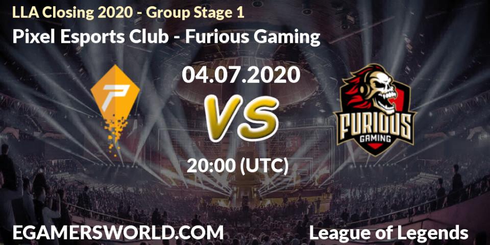 Prognose für das Spiel Pixel Esports Club VS Furious Gaming. 04.07.20. LoL - LLA Closing 2020 - Group Stage 1