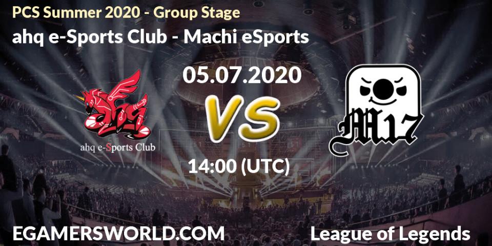 Prognose für das Spiel ahq e-Sports Club VS Machi eSports. 05.07.2020 at 14:20. LoL - PCS Summer 2020 - Group Stage