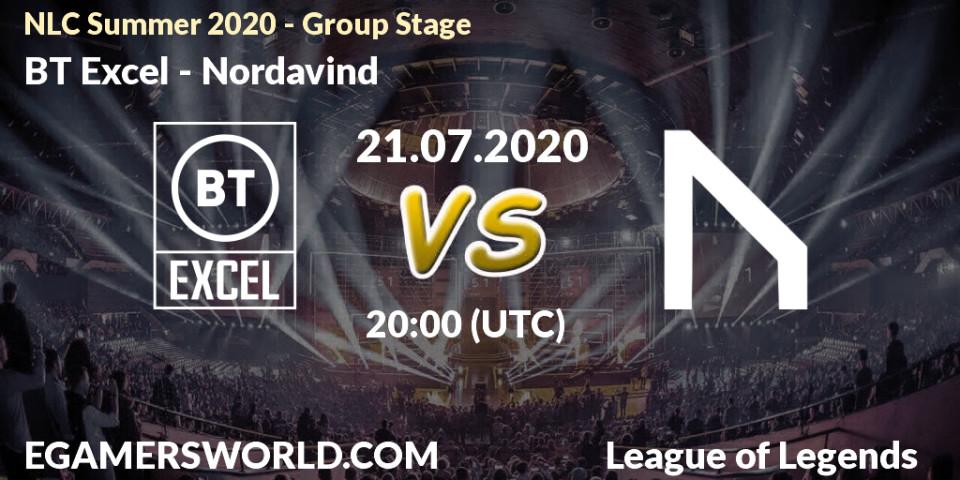 Prognose für das Spiel BT Excel VS Nordavind. 21.07.20. LoL - NLC Summer 2020 - Group Stage