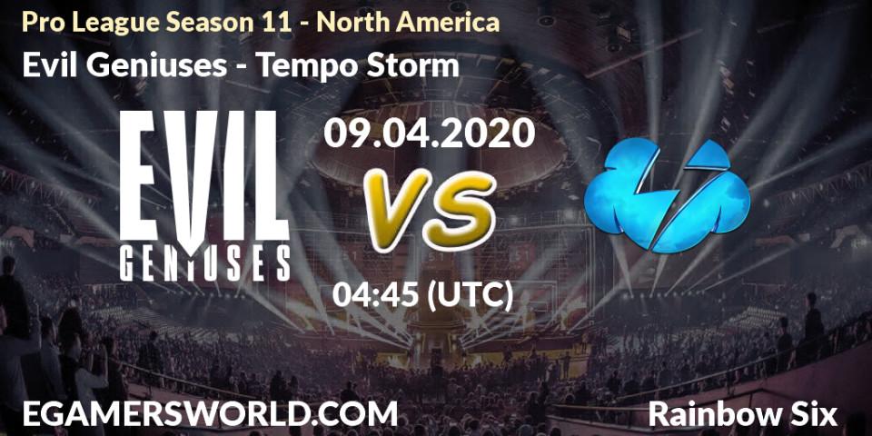 Prognose für das Spiel Evil Geniuses VS Tempo Storm. 24.03.20. Rainbow Six - Pro League Season 11 - North America