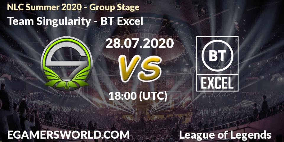 Prognose für das Spiel Team Singularity VS BT Excel. 28.07.2020 at 18:00. LoL - NLC Summer 2020 - Group Stage