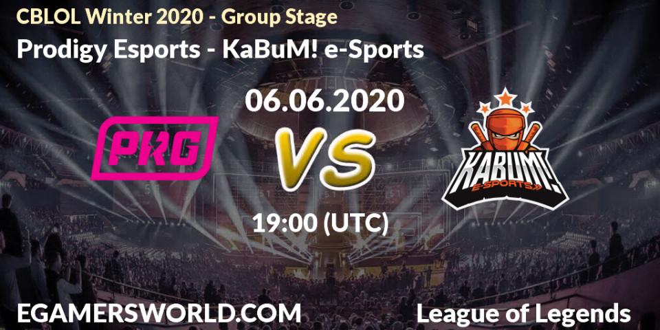 Prognose für das Spiel Prodigy Esports VS KaBuM! e-Sports. 06.06.2020 at 19:30. LoL - CBLOL Winter 2020 - Group Stage
