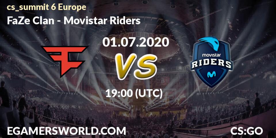 Prognose für das Spiel FaZe Clan VS Movistar Riders. 01.07.2020 at 19:00. Counter-Strike (CS2) - cs_summit 6 Europe