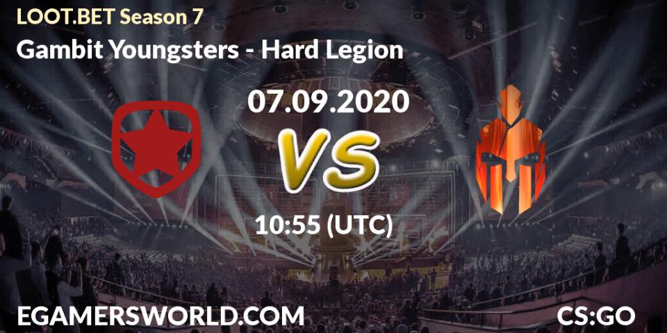 Prognose für das Spiel Gambit Youngsters VS Hard Legion. 07.09.20. CS2 (CS:GO) - LOOT.BET Season 7
