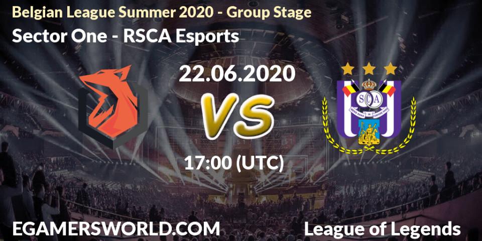 Prognose für das Spiel Sector One VS RSCA Esports. 22.06.2020 at 17:00. LoL - Belgian League Summer 2020 - Group Stage