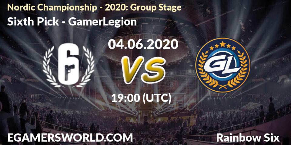 Prognose für das Spiel Sixth Pick VS GamerLegion. 04.06.20. Rainbow Six - Nordic Championship - 2020: Group Stage