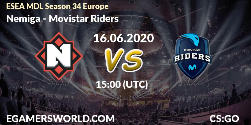 Prognose für das Spiel Nemiga VS Movistar Riders. 22.06.2020 at 17:10. Counter-Strike (CS2) - ESEA MDL Season 34 Europe