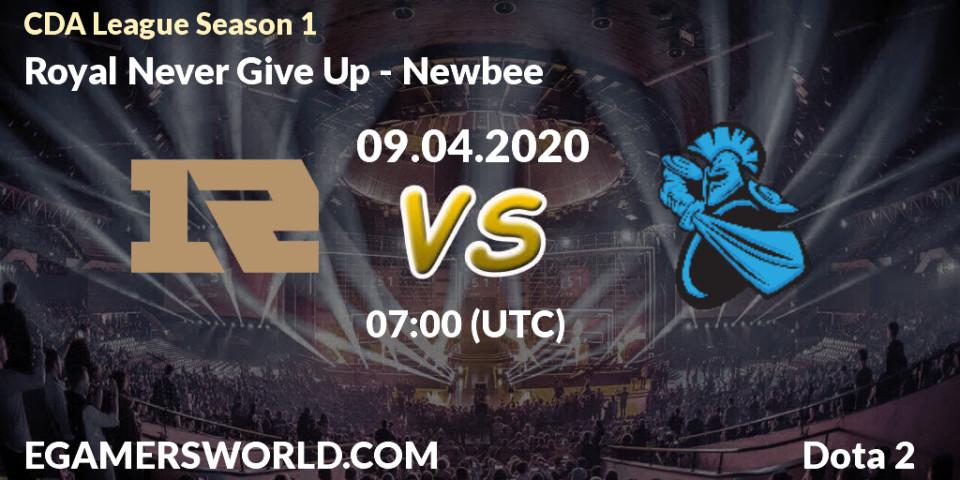 Prognose für das Spiel Royal Never Give Up VS Newbee. 09.04.2020 at 07:06. Dota 2 - CDA League Season 1