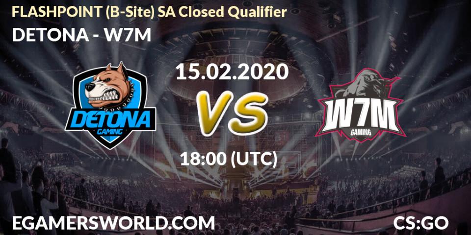 Prognose für das Spiel DETONA VS W7M. 15.02.2020 at 18:10. Counter-Strike (CS2) - FLASHPOINT South America Closed Qualifier