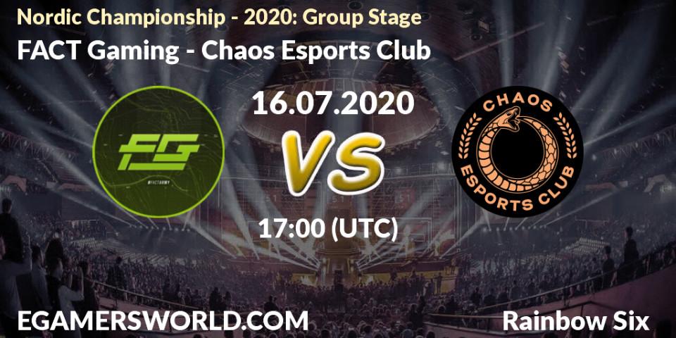 Prognose für das Spiel Ambush VS Chaos Esports Club. 16.07.2020 at 17:00. Rainbow Six - Nordic Championship - 2020: Group Stage