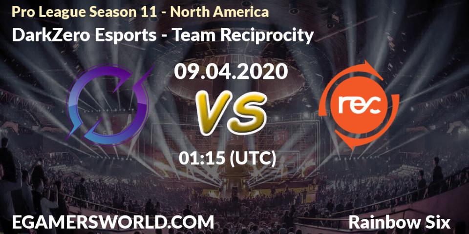 Prognose für das Spiel DarkZero Esports VS Team Reciprocity. 09.04.20. Rainbow Six - Pro League Season 11 - North America