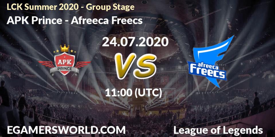 Prognose für das Spiel SeolHaeOne Prince VS Afreeca Freecs. 24.07.20. LoL - LCK Summer 2020 - Group Stage